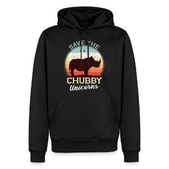 Nashorn Save The Chubby Unicorns Rhino Geschenk - Männer Premium Bio Hoodie - Schwarz - Vorne - Nico (187cm)
