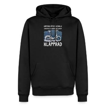 Klapprad - Unterschätze niemals einen alten Mann - Männer Premium Bio Hoodie - Schwarz - Vorne - Nico (187cm)