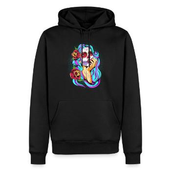 Dia De Los Muertos Mexiko Frau Totenkopf Halloween - Männer Premium Bio Hoodie - Schwarz - Vorne - Nico (187cm)