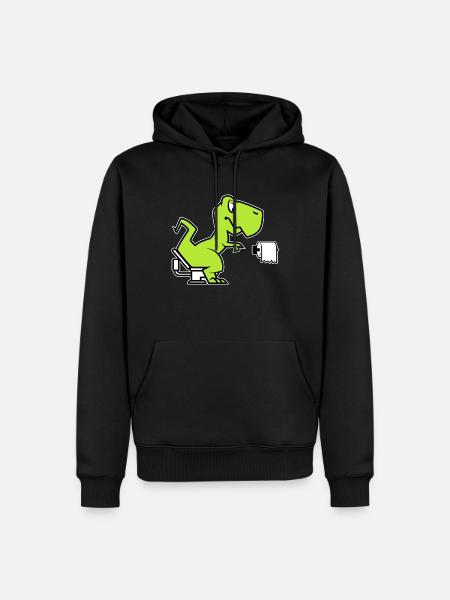 T-Rex Toilettes - Sweat à capuche Premium bio Homme - noir