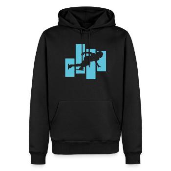 Eisschnelllauf - Männer Premium Bio Hoodie - Schwarz - Vorne - Nico (187cm)