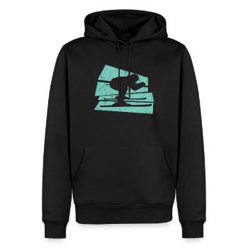 ski - Sweat à capuche Premium bio Homme - noir - Devant - Nico (187cm)