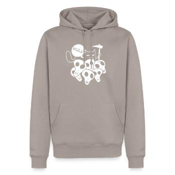 Seelen Katze - Männer Premium Bio Hoodie - Taupe - Vorne - Nico (187cm)
