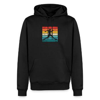Vintage Fussball - Männer Premium Bio Hoodie - Schwarz - Vorne - Nico (187cm)