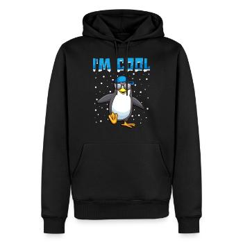 Cooler Pinguin Pinguine Lustiger Spruch Geschenk - Männer Premium Bio Hoodie - Schwarz - Vorne - Nico (187cm)