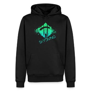 skydiving parachuting parachute - Men’s Premium Organic Hoodie - black - Front - Nico (187cm)