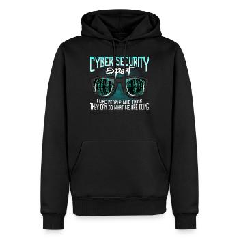 Les cyber-pirates informatiques piratent la sécurité informatique - Sweat à capuche Premium bio Homme - noir - Devant - Nico (187cm)
