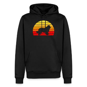 T-shirt Chien Terre-Neuve - Retro Sunrise - Sweat à capuche Premium bio Homme - noir - Devant - Nico (187cm)