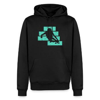 Longboard - Männer Premium Bio Hoodie - Schwarz - Vorne - Nico (187cm)