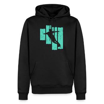 Longboard - Männer Premium Bio Hoodie - Schwarz - Vorne - Nico (187cm)