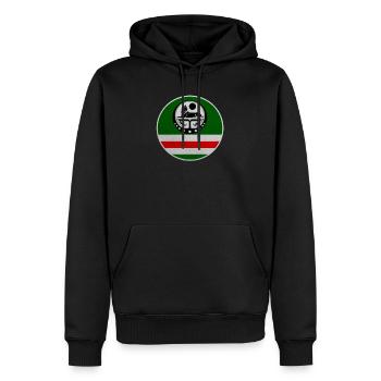 Drapeau tchétchène. Tchétchène né, Chchnyan Borz - Sweat à capuche Premium bio Homme - noir - Devant - Nico (187cm)