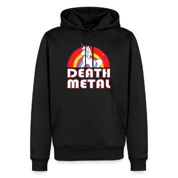 Licornes Death Metal - Sweat à capuche Premium bio Homme - noir - Devant - Nico (187cm)