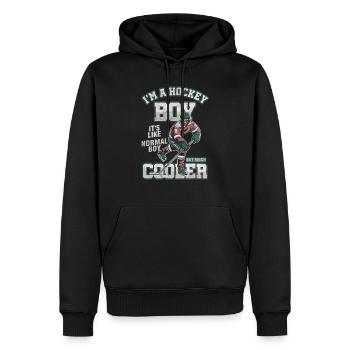 Joueur Hockeyiste Hockey Faniste Sports d'hiver - Sweat à capuche Premium bio Homme - noir - Devant - Nico (187cm)