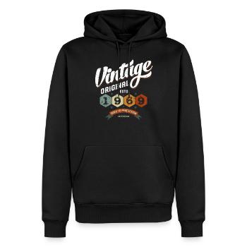 Birthday Born in 1969 Vintage Original Gift - Men’s Premium Organic Hoodie - black - Front - Nico (187cm)