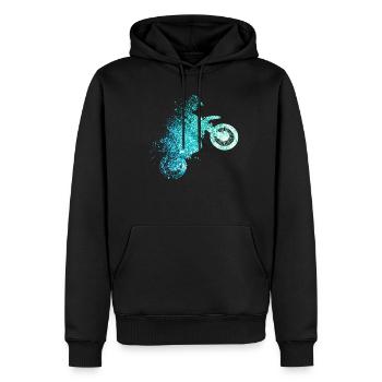 biker bike motocross freeride - Männer Premium Bio Hoodie - Schwarz - Vorne - Nico (187cm)