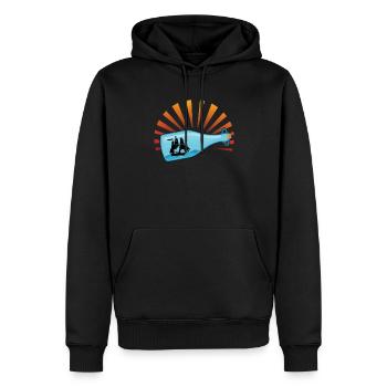 Message dans une bouteille - Sweat à capuche Premium bio Homme - noir - Devant - Nico (187cm)