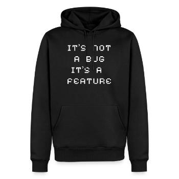 No bug but a feature - Men’s Premium Organic Hoodie - black - Front - Nico (187cm)