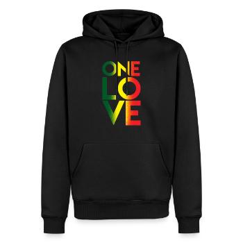 One Love Rasta Reggae Rastafari Musikliebhaber Geschenk - Männer Premium Bio Hoodie - Schwarz - Vorne - Nico (187cm)