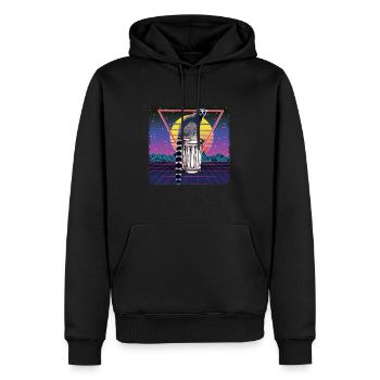 Gang de lémuriens - Sweat à capuche Premium bio Homme - noir - Devant - Nico (187cm)