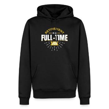 Pension is a full time job - Men’s Premium Organic Hoodie - black - Front - Nico (187cm)