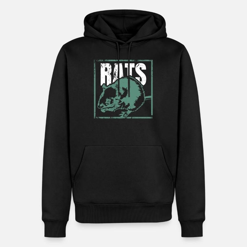 Ratte - Männer Premium Bio Hoodie - Schwarz