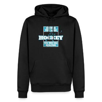 hockey - Sweat à capuche Premium bio Homme - noir - Devant - Nico (187cm)