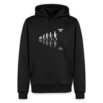 Drone Evolution - Sweat à capuche Premium bio Homme - noir - Devant - Nico (187cm)
