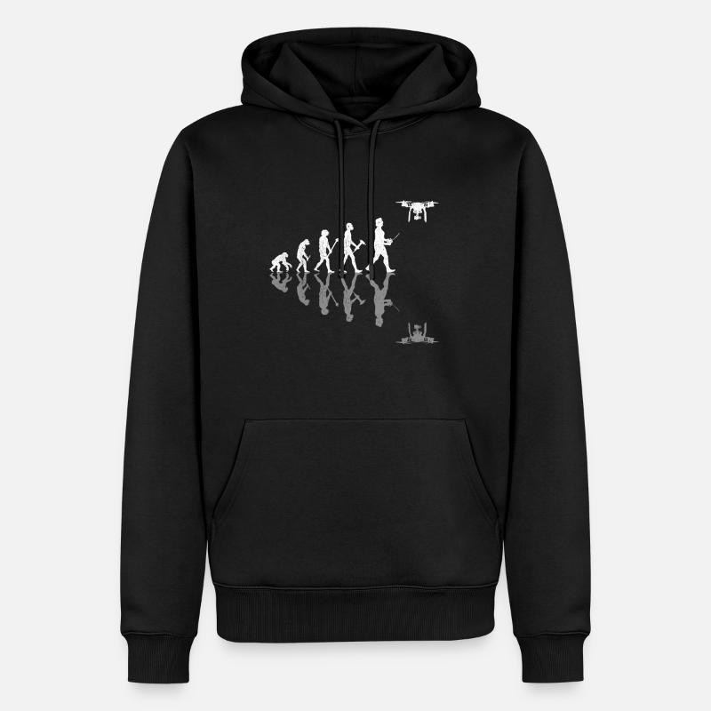 Drone Evolution - Männer Premium Bio Hoodie - Schwarz