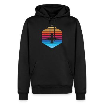 plane - Men’s Premium Organic Hoodie - black - Front - Nico (187cm)