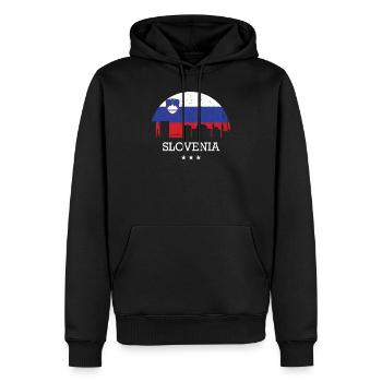 Slowenien - Männer Premium Bio Hoodie - Schwarz - Vorne - Nico (187cm)