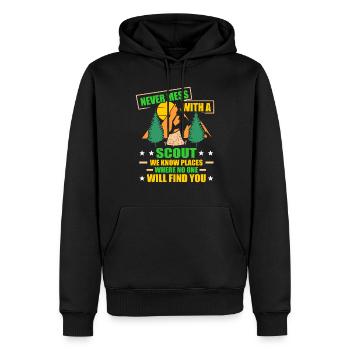 scout - Sweat à capuche Premium bio Homme - noir - Devant - Nico (187cm)