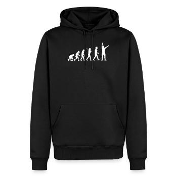 arbitre - Sweat à capuche Premium bio Homme - noir - Devant - Nico (187cm)