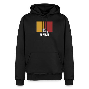 arbitre - Sweat à capuche Premium bio Homme - noir - Devant - Nico (187cm)