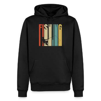Fischen - Männer Premium Bio Hoodie - Schwarz - Vorne - Nico (187cm)
