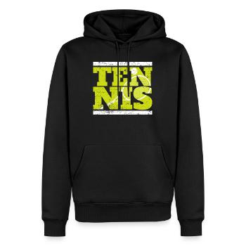 Tennis - Männer Premium Bio Hoodie - Schwarz - Vorne - Nico (187cm)