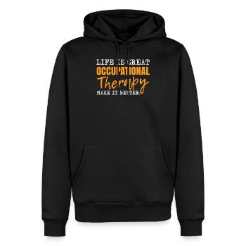 Ergothérapie Ergothérapeute Cadeau - Sweat à capuche Premium bio Homme - noir - Devant - Nico (187cm)