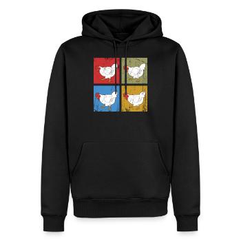 Poulet poulet poulets cadeau agriculteur agriculture - Sweat à capuche Premium bio Homme - noir - Devant - Nico (187cm)
