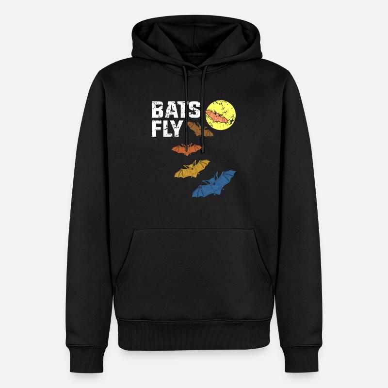 Fledermaus - Männer Premium Bio Hoodie - Schwarz
