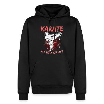 Karate - Männer Premium Bio Hoodie - Schwarz - Vorne - Nico (187cm)