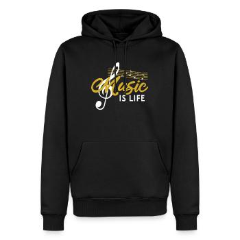 Musik Musical - Männer Premium Bio Hoodie - Schwarz - Vorne - Nico (187cm)