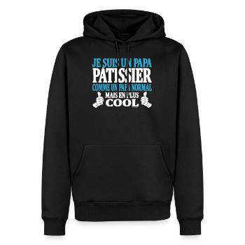 Je suis un papa pâtissier - Sweat à capuche Premium bio Homme - noir - Devant - Nico (187cm)