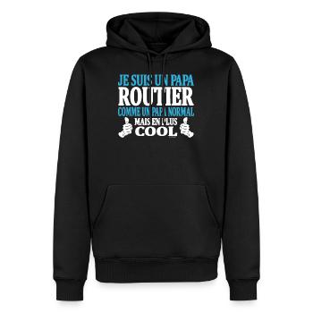 Je suis un papa routier - Sweat à capuche Premium bio Homme - noir - Devant - Nico (187cm)