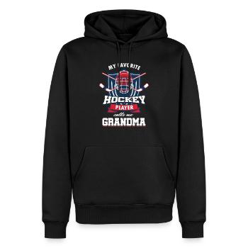 Eishockeyschläger Nettoziel Mein Lieblingshockey - Männer Premium Bio Hoodie - Schwarz - Vorne - Nico (187cm)