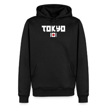 Tokyo - Sweat à capuche Premium bio Homme - noir - Devant - Nico (187cm)