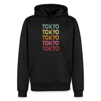 Tokyo - Sweat à capuche Premium bio Homme - noir - Devant - Nico (187cm)