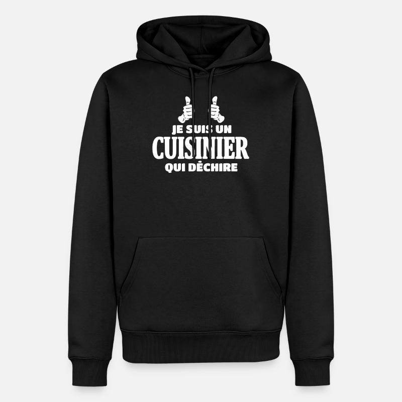 Cuisinier - Sweat à capuche Premium bio Homme - noir