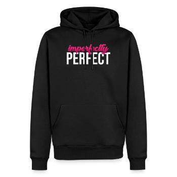 Imparfaitement parfait - Sweat à capuche Premium bio Homme - noir - Devant - Nico (187cm)