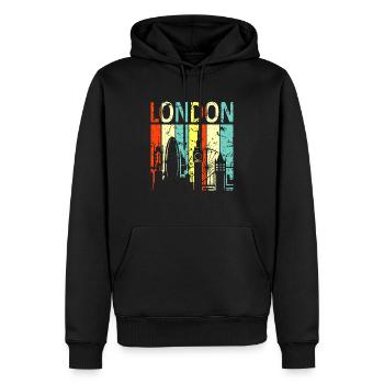 London - Men’s Premium Organic Hoodie - black - Front - Nico (187cm)