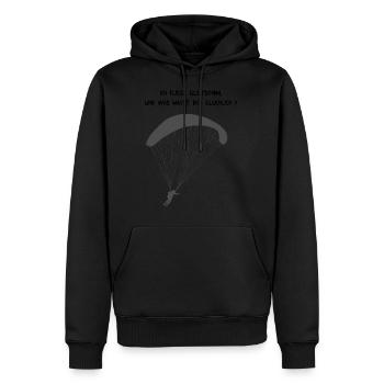 Gleitschirmfliegen - Männer Premium Bio Hoodie - Schwarz - Vorne - Nico (187cm)