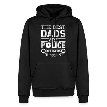 Meilleur Papa Policier - Sweat à capuche Premium bio Homme - noir - Devant - Nico (187cm)